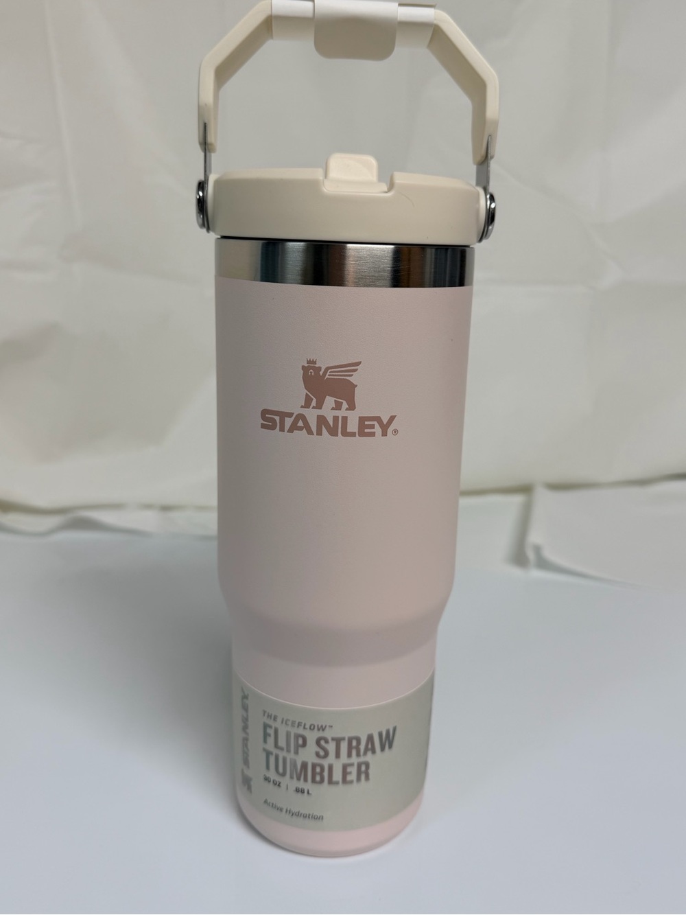 Stanley Flip Straw Tumbler - Pale Pink with Cream Handle